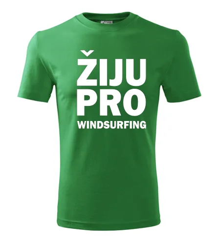 Zelené tričko Žiju pro windsurfing