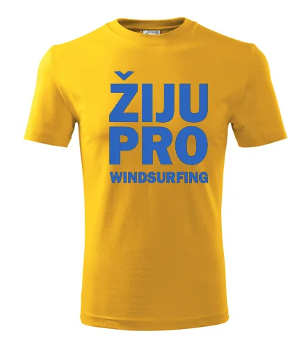 Žluté tričko Žiju pro windsurfing