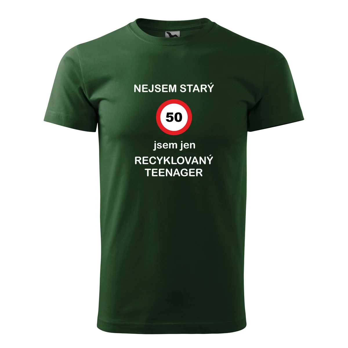 Lahvově zelené tričko recyklovaný teenager 50