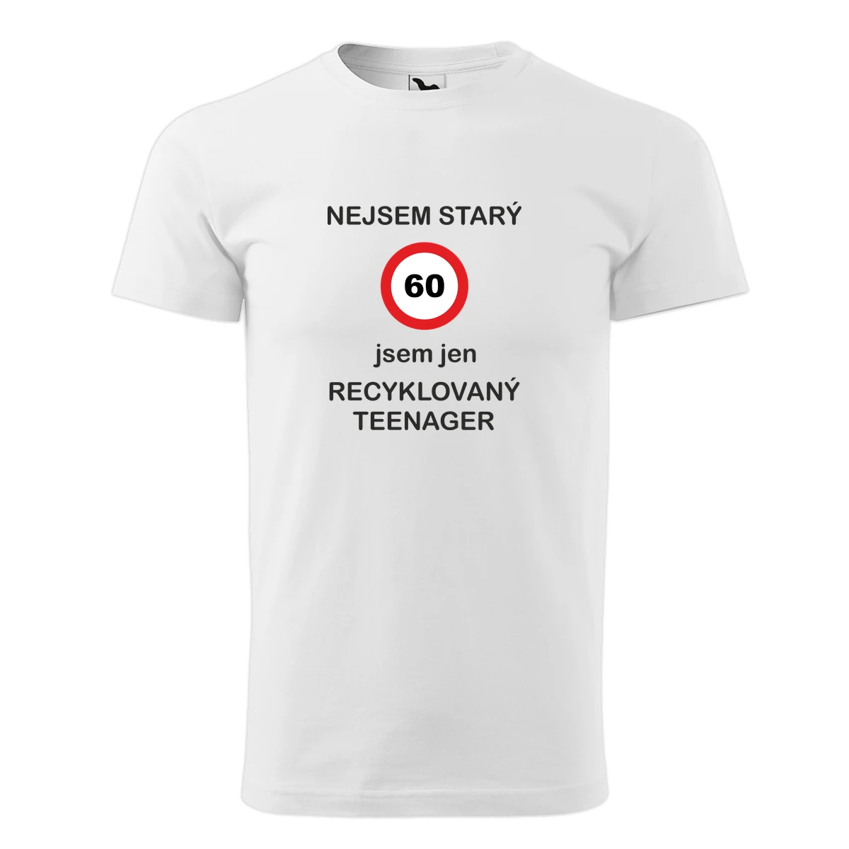 trička s potiskem Bílé tričko jsem recyklovaný teenager 60 