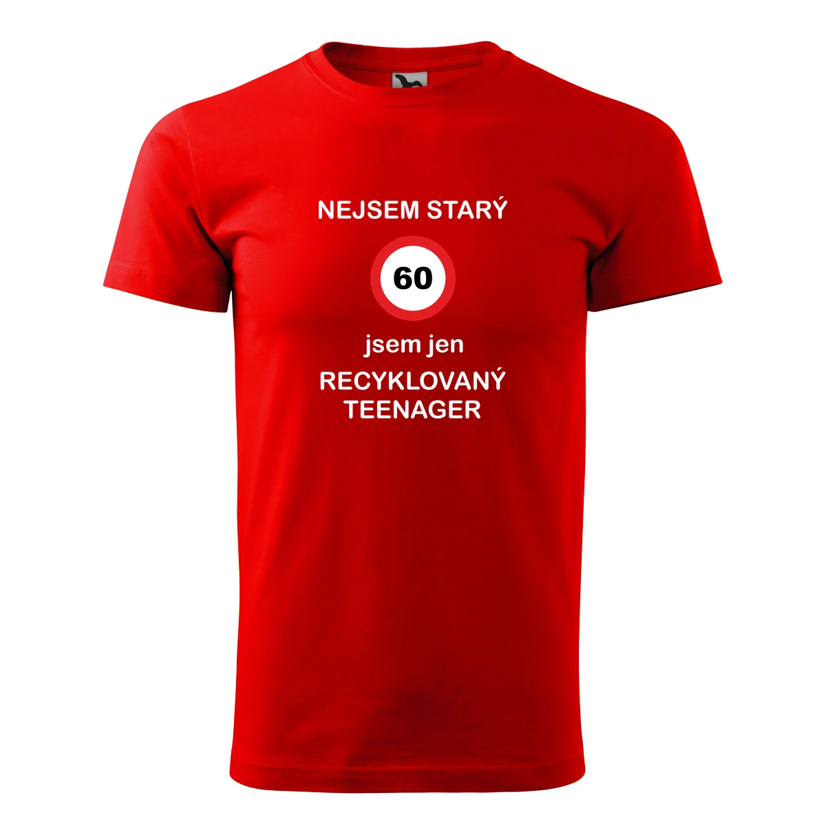 trička s potiskem Červené tričko jsem recyklovaný teenager 60 