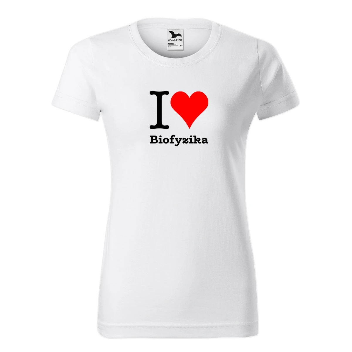 Bílé dámské tričko I love Biofyzika