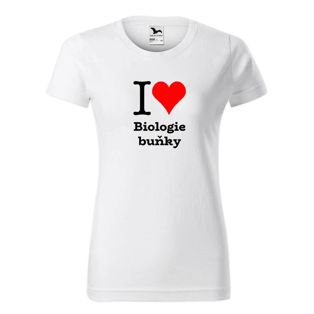 Bílé dámské tričko I love Biologie buňky