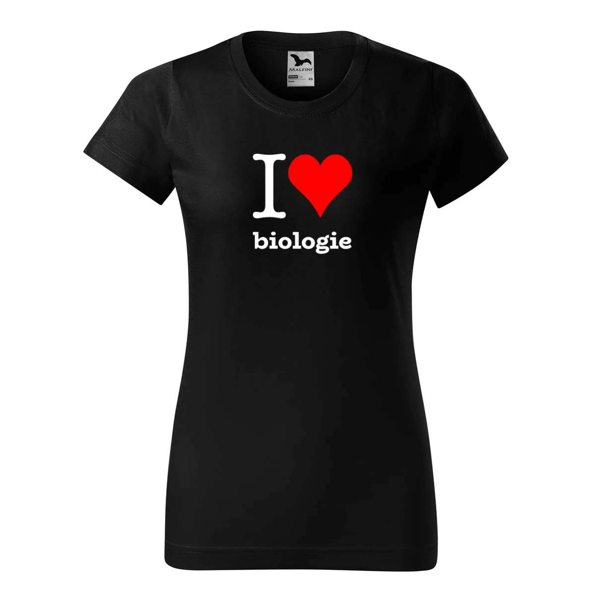 Černé dámské tričko I love biologie