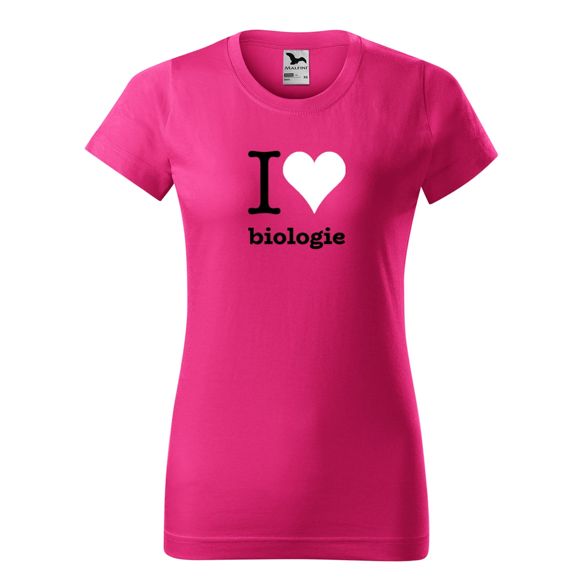 Purpurové dámské tričko I love biologie