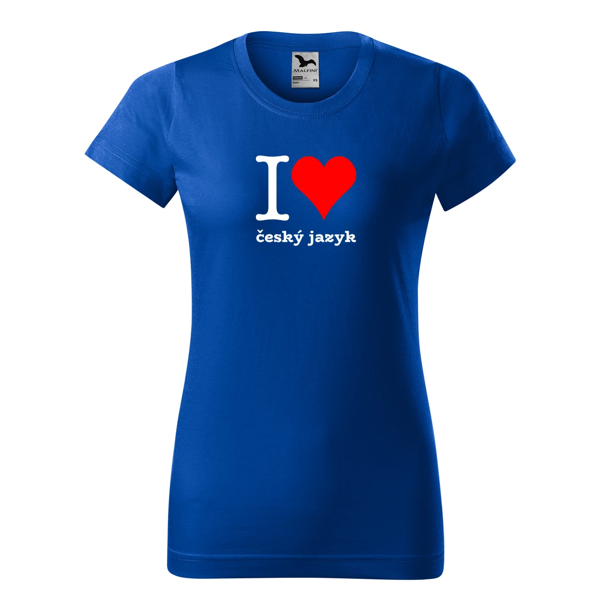 Modré dámské tričko I love český jazyk