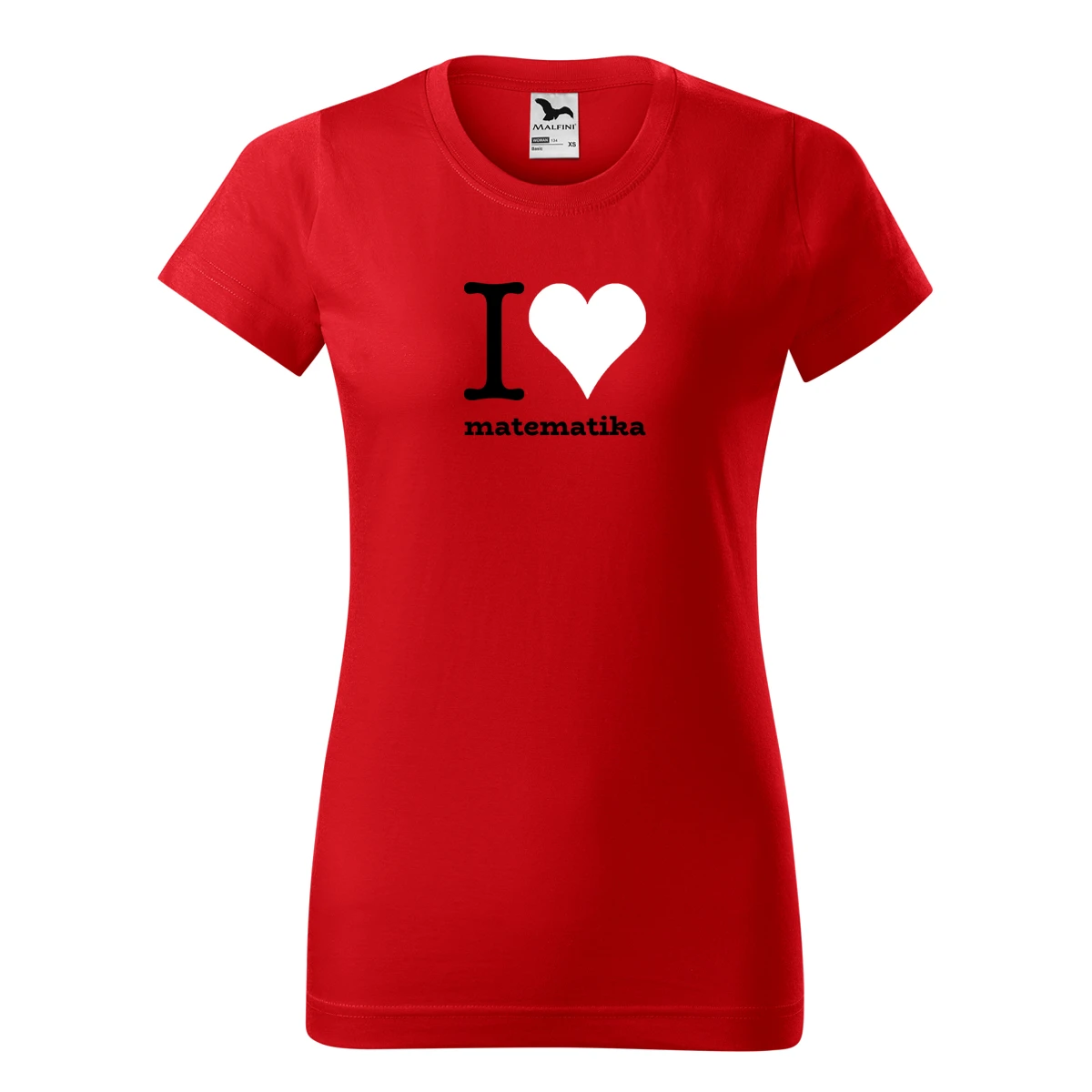 Červené dámské tričko I love matematika