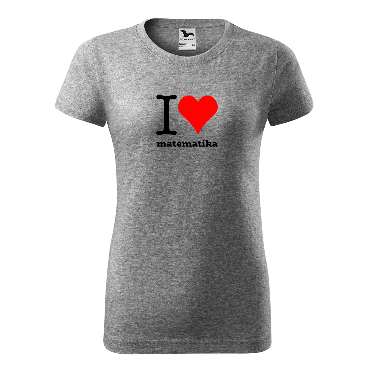 Šedé dámské tričko I love matematika