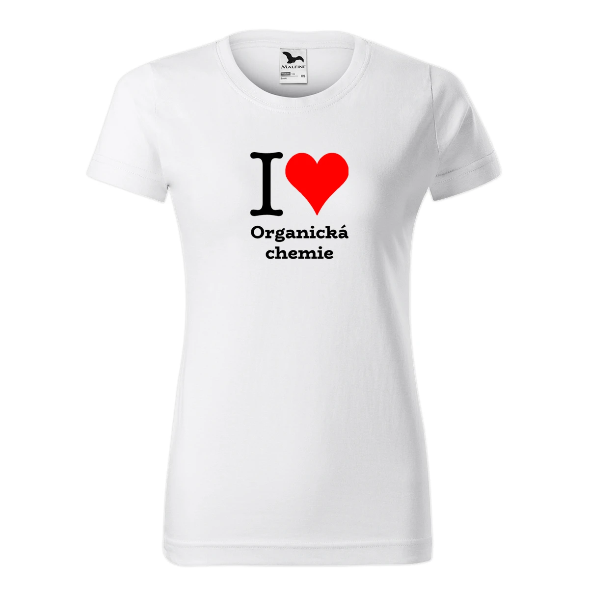 Bílé dámské tričko I love Organická chemie