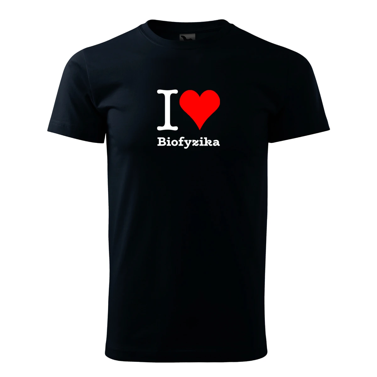 Tmavě modré tričko I love Biofyzika
