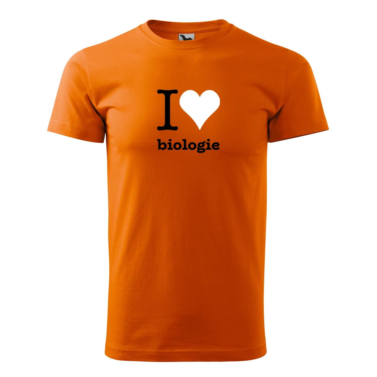 Oranžové tričko I love biologie