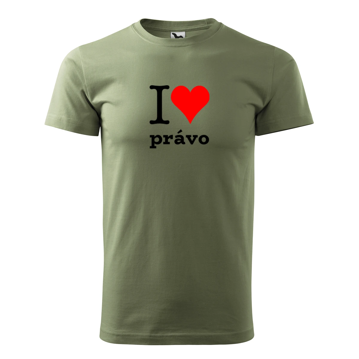 Khaki tričko I love právo