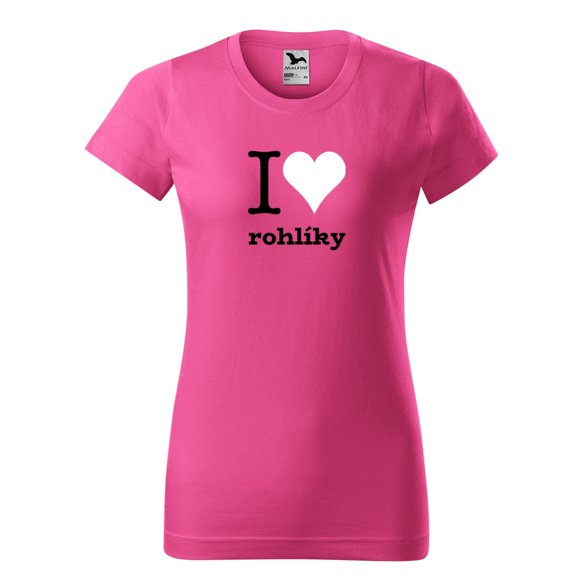 trička s potiskem Purpurové dámské tričko I love rohlíky - novinka