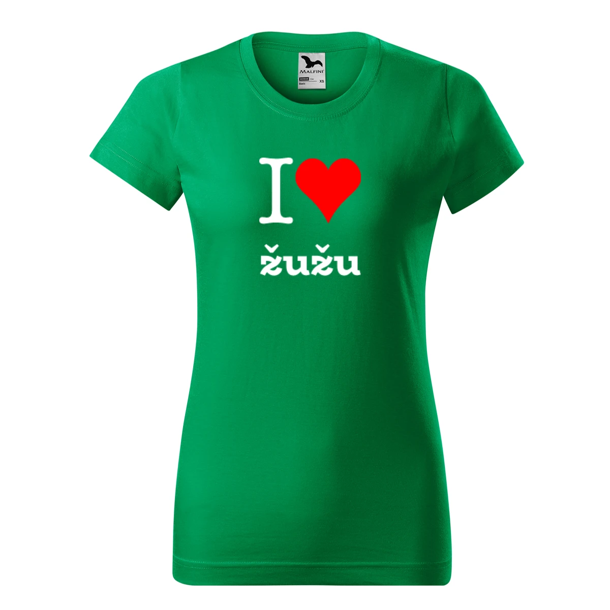trička s potiskem Zelené dámské tričko I love žužu - novinka