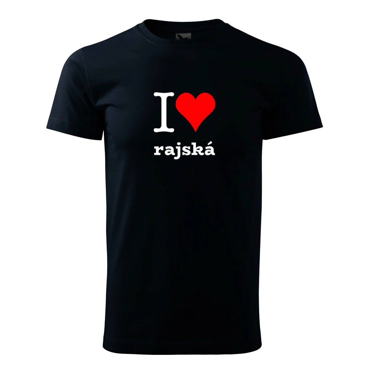 trička s potiskem Tmavě modré dětské tričko I love rajská - novinka