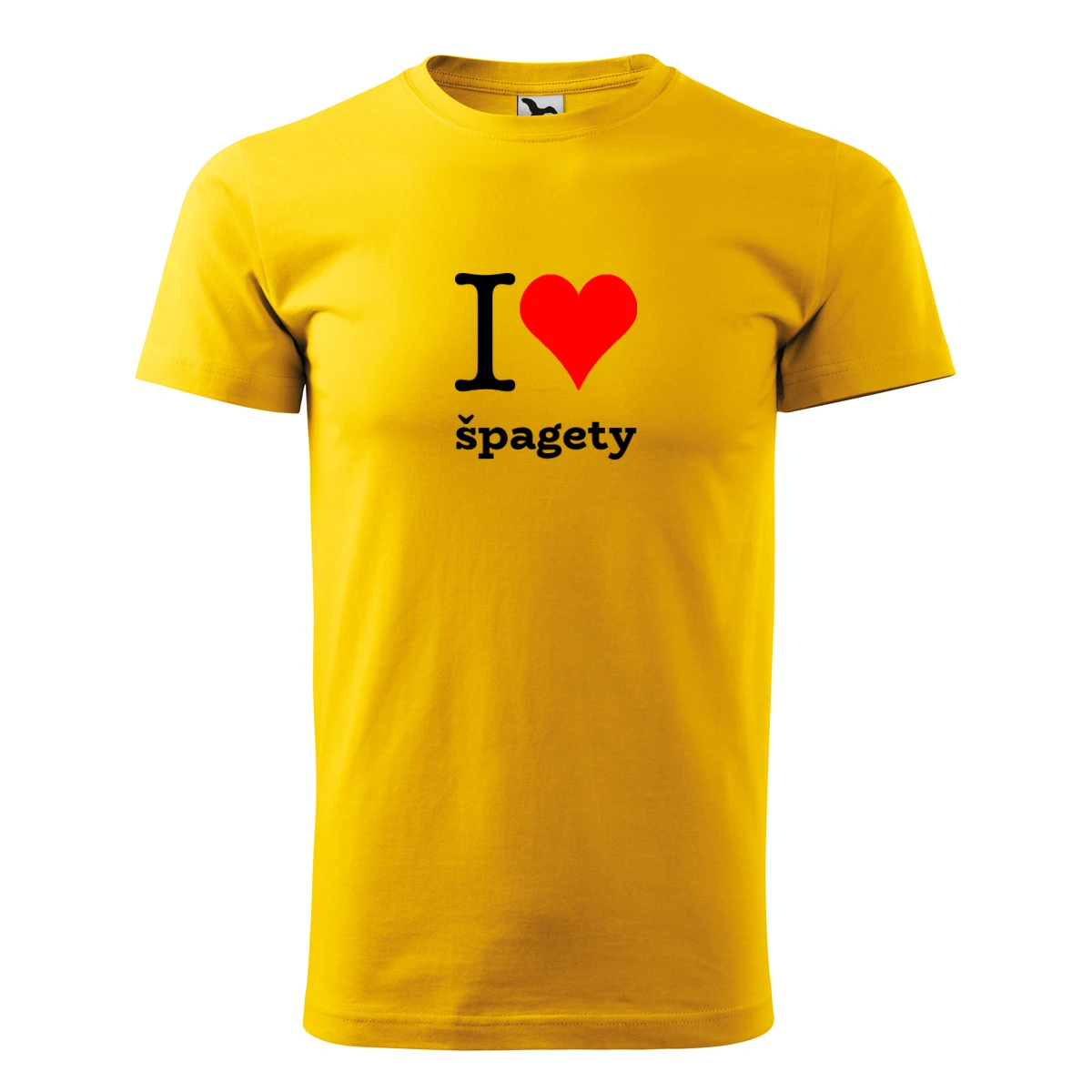 trička s potiskem Žluté dětské tričko I love špagety - novinka
