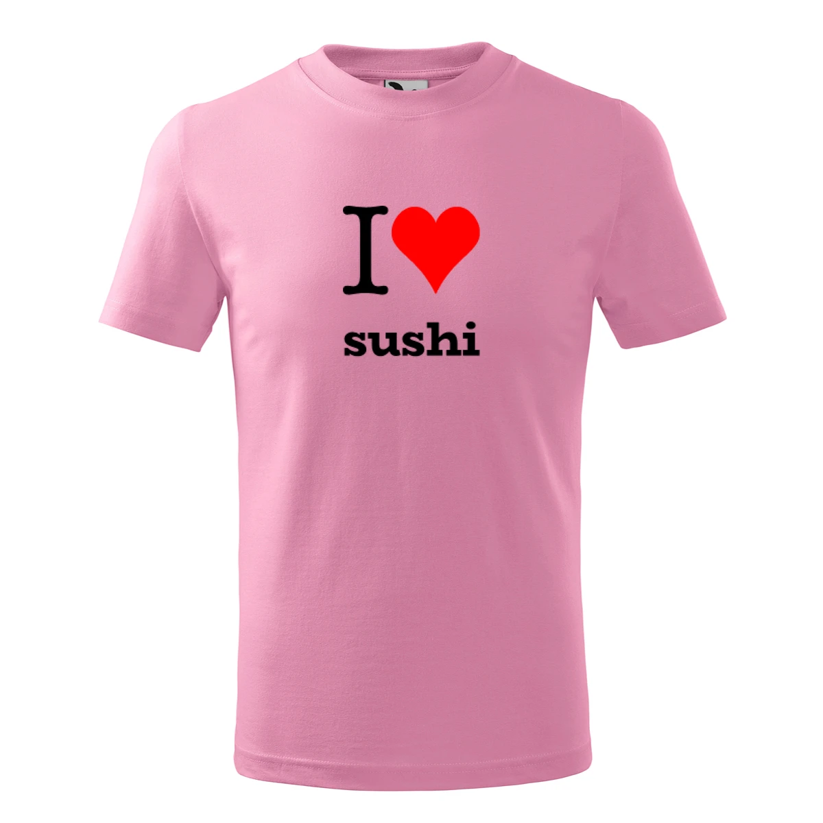trička s potiskem Růžové dětské tričko I love sushi - novinka