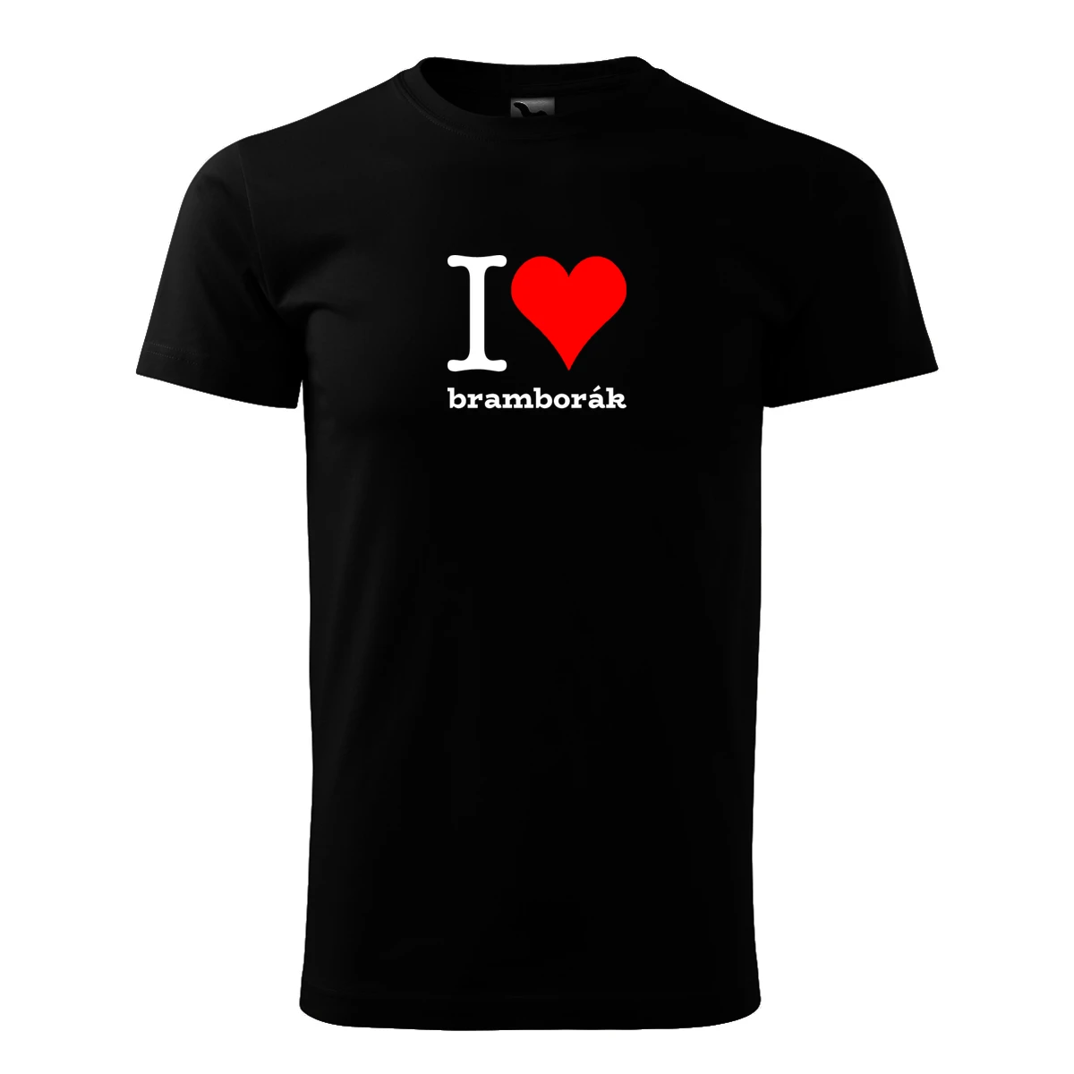 trička s potiskem Černé tričko I love bramborák - novinka