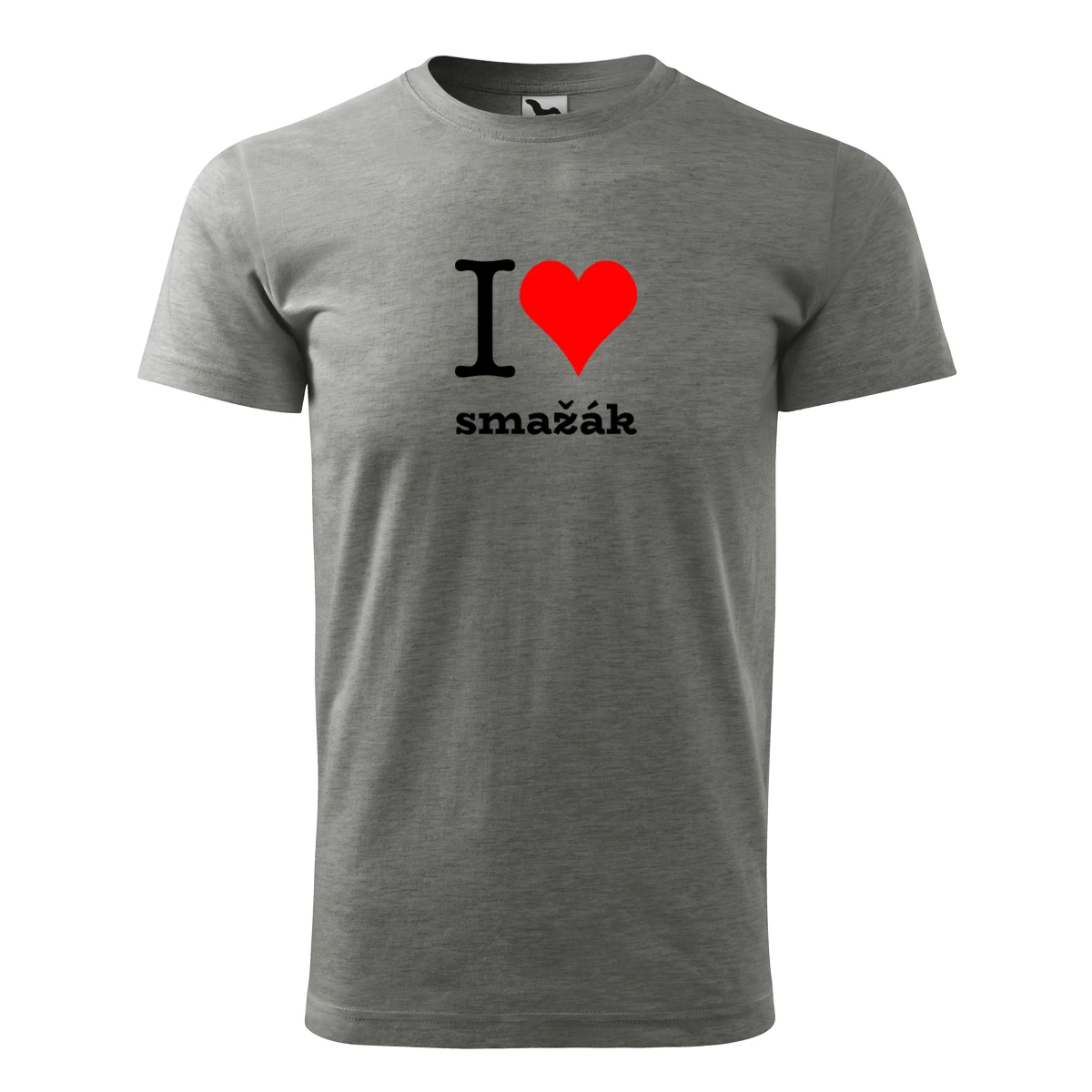 trička s potiskem Šedé tričko I love smažák - novinka