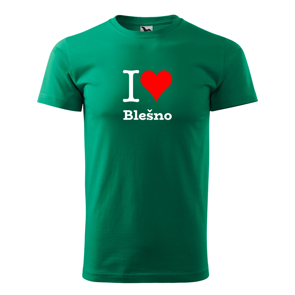 trička s potiskem Zelené tričko I love Blešno - novinka