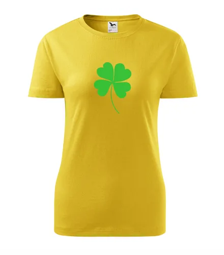 Žluté dámské tričko s čtyřlístkem