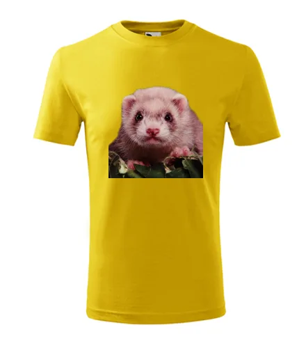 Žluté dětské tričko s fretkou