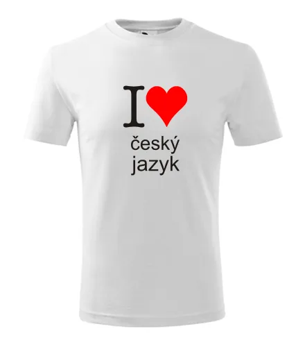 Bílé dětské tričko I love český jazyk