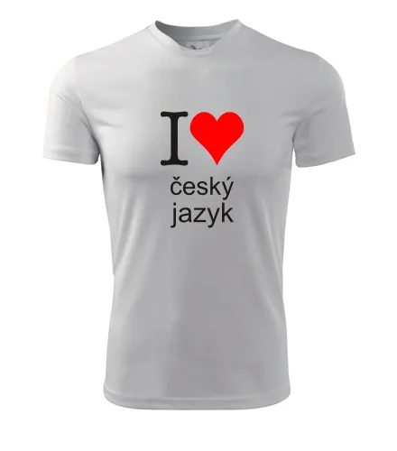 Bílé tričko I love český jazyk