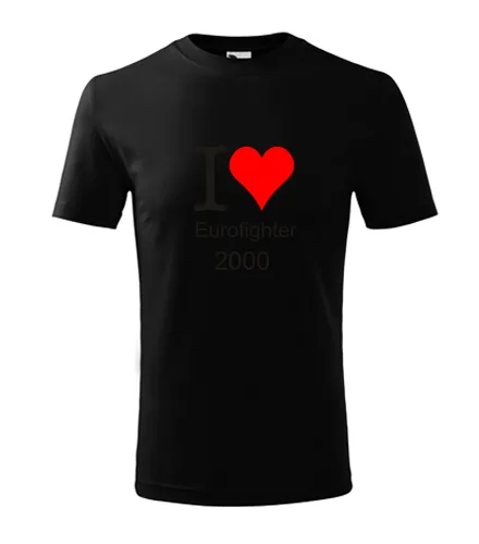 trička s potiskem Černé dětské tričko I love Eurofighter 2000 