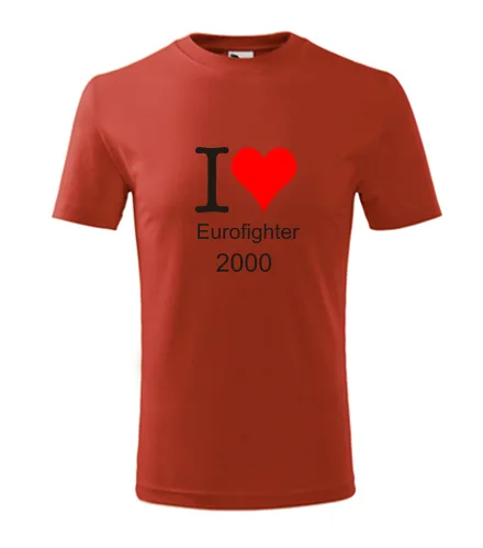 trička s potiskem Červené dětské tričko I love Eurofighter 2000 