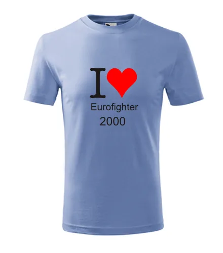 trička s potiskem Světle modré dětské tričko I love Eurofighter 2000 