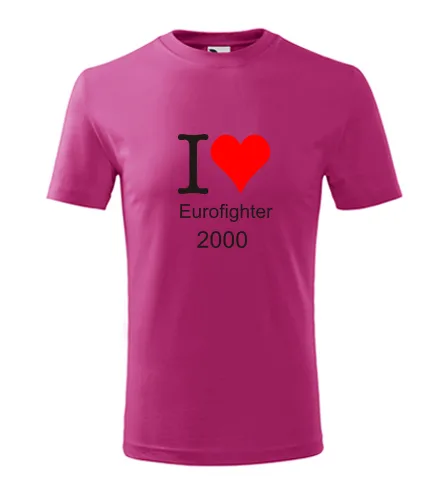 trička s potiskem Purpurové dětské tričko I love Eurofighter 2000 