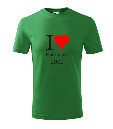 trička s potiskem Zelené dětské tričko I love Eurofighter 2000 
