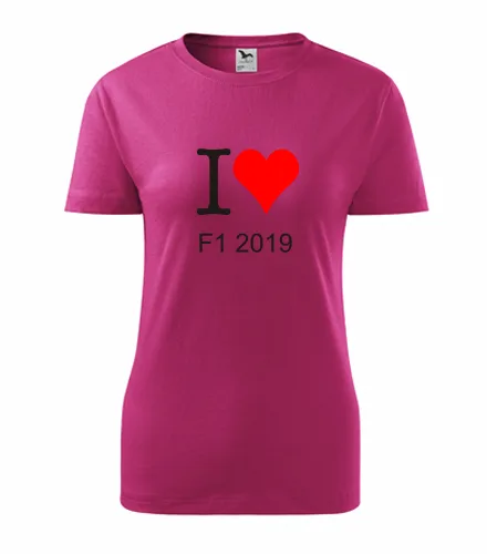 trička s potiskem Purpurové dámské tričko I love F1 2019 