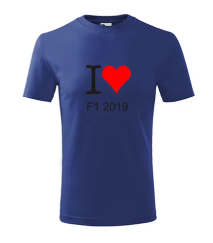 trička s potiskem Modré dětské tričko I love F1 2019 