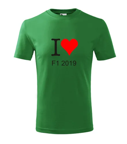 trička s potiskem Zelené dětské tričko I love F1 2019 