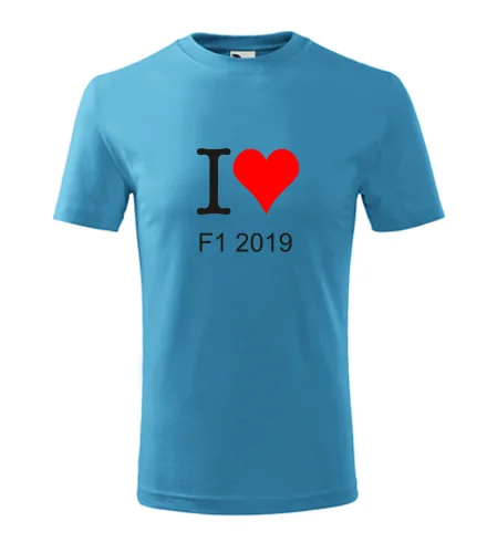 trička s potiskem Tyrkysové dětské tričko I love F1 2019 