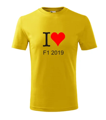 trička s potiskem Žluté dětské tričko I love F1 2019 