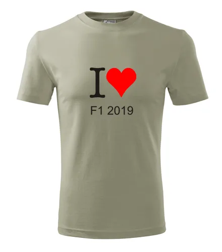 trička s potiskem Khaki tričko I love F1 2019 