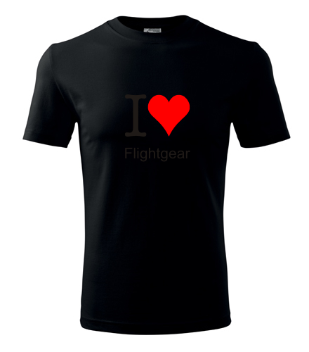 Černé tričko I love Flightgear