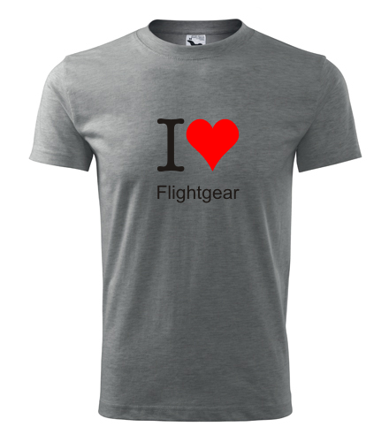 Šedé tričko I love Flightgear