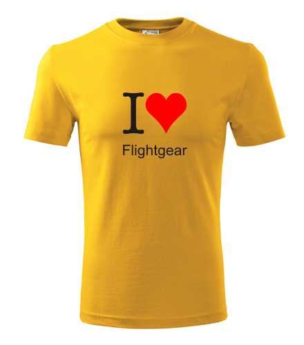 Žluté tričko I love Flightgear