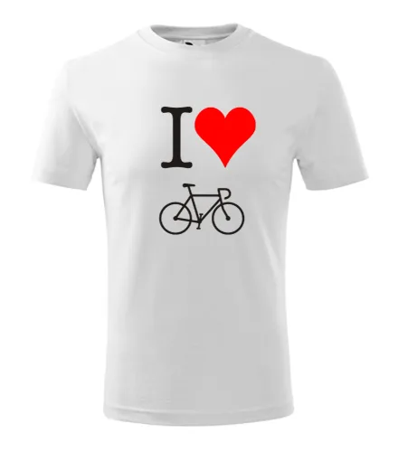 Bílé dětské tričko I love kolo