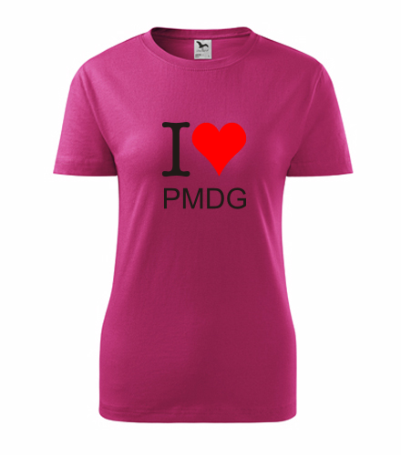 Purpurové dámské tričko I love PMDG