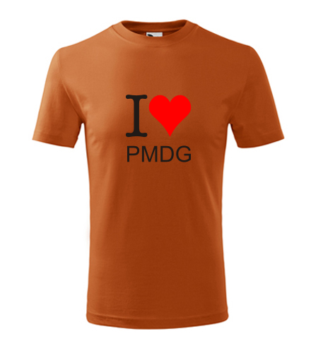 Oranžové dětské tričko I love PMDG