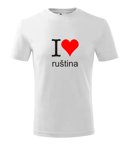 Bílé dětské tričko I love ruština