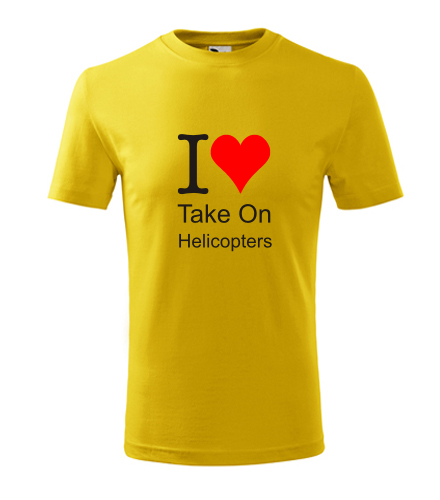 Žluté dětské tričko I love Take On Helicopters