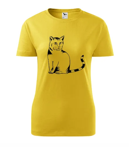 Žluté dámské tričko kočka divoká