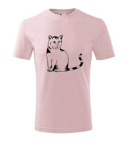 Růžové dětské tričko kočka divoká