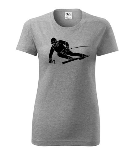 trička s potiskem Dámské tričko lyžař